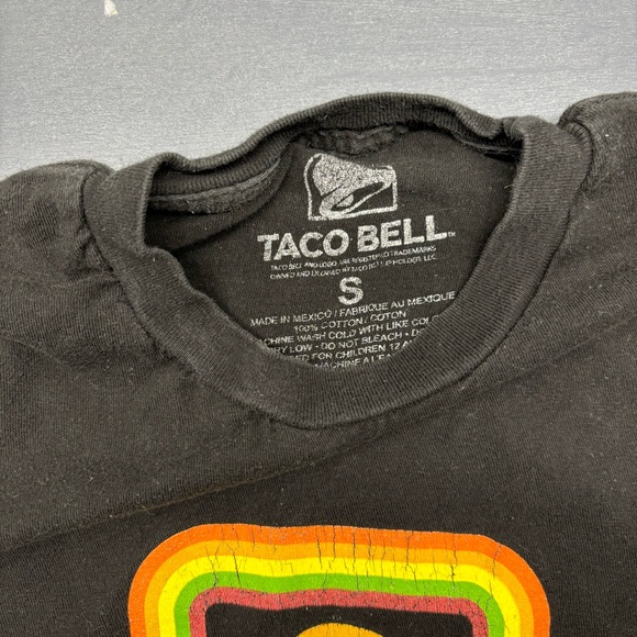 Taco Bell T Shirt Front Vintage Logo Black Men's Sz Small - Picture 3 of 7